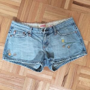 Vintage Denim jean shorts with flowers